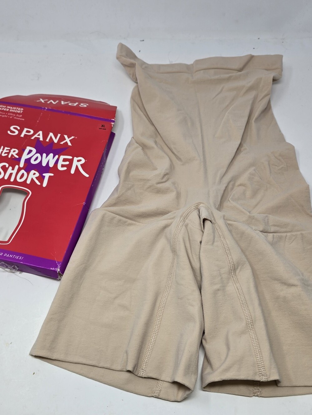 Spanx 2745 Womens XL Nude Biege Seamless Power High waisted Shapewear